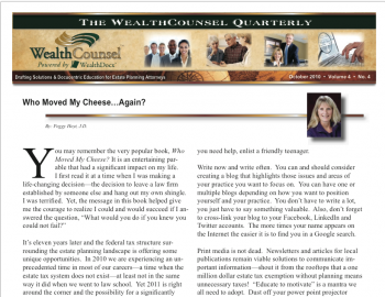 October 2010 WCQ Who Moved My Cheese thumbnail